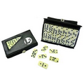 Compact 28 Piece Double Six Domino Game Set - Bllack